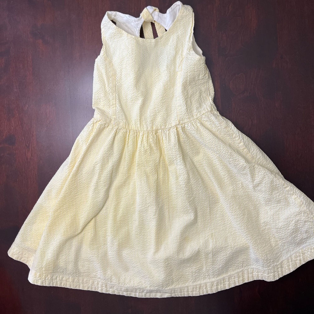 Yellow Seersucker Kids Dress